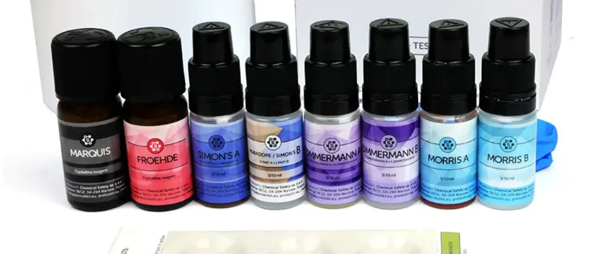 Test na mefedron z odczynnikami Marquis, Mecke, Liebermann, Froehde i Zimmermann